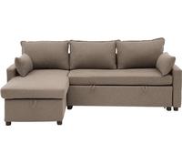 CALICOSY - Sofá cama de tela con chaise longue, modelo de 3 plazas, longitud 219 cm - LOUISON