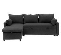 CALICOSY - Sofá cama de tela con chaise longue, modelo de 3 plazas, longitud 219 cm - LOUISON