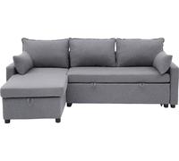 CALICOSY - Sofá cama de tela con chaise longue, modelo de 3 plazas, longitud 219 cm - LOUISON