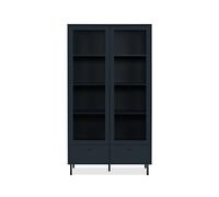 Calicosy - Vitrina 2 Puertas de Vidrio y 2 Cajones Azul Marino H183 cm - BOGOTÁ