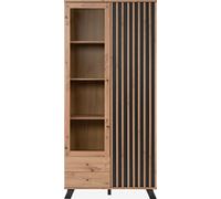 Calicosy - Vitrina 2 Puertas y 2 Cajones Decoración Roble L92 cm - Lublin