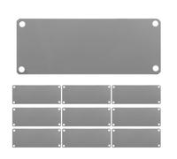 CALLARON 10 Placas de Acero Inoxidable para Grabado, Letrero Metálico en Blanco, Negro, 4 Orificios, para Etiquetas, Placas y Manualidades, Uso Personal y Oficina