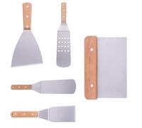 CALLARON 1juego Espátula de Acero Inoxidable con Mango de Madera para Pizza Parrilla y Cocina Ligera y Duradera para Cortar y Transferir Alimentos