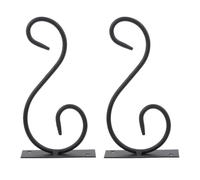 CALLARON 2 Piezas Gancho de Pared Negro de Hierro para Macetas y Faroles | Colgador para Comederos, Soporte para Cesta Floral, Decoración Pasillo