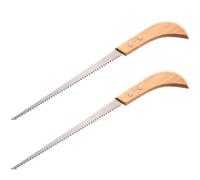 CALLARON 2 Piezas Serrucho de Poda de Jardinería, de Mano Japonesa, Acero al Manganeso y Mango de Madera, Plata, Antideslizante, Compacta, para Backpacking y Hunting