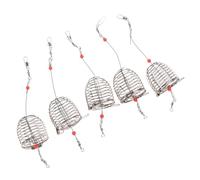 CALLARON Jaula Trampa para Pesca de Acero Inoxidable Rojo, 5 Piezas Tapa de Resorte y Estructura Soldada para Controlar Fácil la Liberación de Cebos en Pesca de Anguilas y Cangrejos