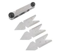 CALLARON Juego de calibres de paso de tornillo, calibre de medición, 4 piezas, acero plata, para rectificado y posicionamiento de herramientas en torno
