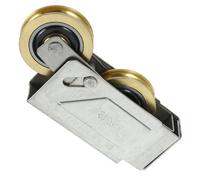 CALLARON Juego de Ruedas para Puerta Corredera Doble Rodamiento y Doble Rueda de Cobre, Acero Inoxidable Resistente Óxido para Accesorios de Mobiliario Hogar
