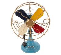 CALLARON Modelo de Ventilador Vintage de Hierro para Decoración Creativa y Fiesta Verano, Adorno Retro Elegante Forma de Abanico para Mesa y Ambiente Único