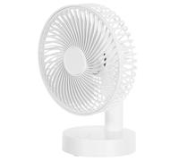CALLARON Ventilador Portátil de Viaje Recargable USB para Coche y Hogar | Mini Formato Inalámbrico, Flujo Potente, Diseño Dual, ABS Blanco, Uso en Trayectos y Escritorio