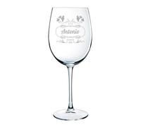 CALLE DEL REGALO Copas de vino personalizadas | Copa de vino de cristal de 58 opa 9 * 21 cm | Copa de vino personalizada con nombre y año | (COSECHA, 1 COPA)