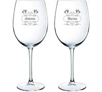 CALLE DEL REGALO Copas de vino personalizadas | Copas de vino de cristal de 58 OSECHA, 2 COPAS)