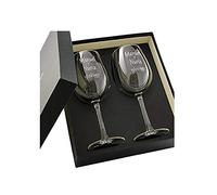 CALLEDELREGALO Copas de Vino Personalizadas con Texto Grabado, Vidrio, Set de 2, Reutilizables, Ideales para Regalo (NOMBRES Y FECHA)