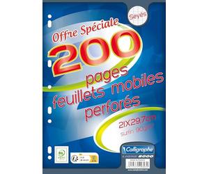 Calligraphe ES 9323c - Un paquete de hojas sueltas en film - A4 21x29,7 cm - 200 páginas Cuadrados grandes - Papel blanco de 90 g - Para Binder 32x26 cm mínimo