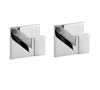 CALUCAB - Gancho adhesivo para toallas de baño con diseño de palo, gancho de acero inoxidable para ropa, colgador autoadhesivo para toallas de baño y cocina, gancho para puerta sin necesidad de (2PC)