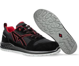 Calzado de trabajo CLIFTON ST LOW, talla 42 W. 11, color /rojo, confeccionado en ante hidrofugado, con protección O2, electroestática ESD y certificación SRC según la norma EN ISO 20347
