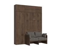 Cama 140 Sofá Kentaro en nogal con columna - Mueble alto Vasistas - Mueble alto sobre columna (ALESSIA 20) - Itamoby