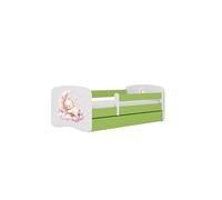 Cama 140 x 70 cm Kocot Kids com gaveta e colchão BabyDreams Dream Green