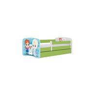 Cama 140 x 70 cm Kocot Kids com gaveta e colchão BabyDreams Frozen Land Green