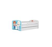 Cama 140 x 70 cm Kocot Kids com gaveta e colchão BabyDreams Frozen Land White