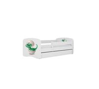 Cama 160 x 80 cm Kocot Kids com colchão BabyDreams Baby Dino White