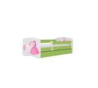 Cama 160 x 80 cm Kocot Kids com gaveta BabyDreams Princess and Horse Green