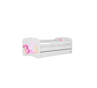 Cama 160 x80 cm Kocot Kids com gaveta e colchão BabyDreams Fairy com asas White