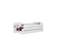 Cama 160 x80 cm Kocot Kids com gaveta e colchão BabyDreams Formula White