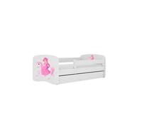 Cama 160 x80 cm Kocot Kids com gaveta e colchão BabyDreams Princess on Horse White