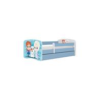 Cama 180 x 80 cm Kocot Kids com gaveta e colchão BabyDreams Frozen Land Blue