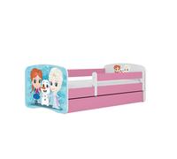 Cama 180 x 80 cm Kocot Kids com gaveta e colchão BabyDreams Frozen Land Pink