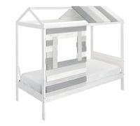 Cama 90x190cm modelo cabana blanca y gris - conforama