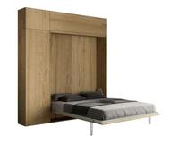 Cama Abatible 160 Vertical Kentaro Con Modulos Roble Natural