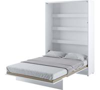 Cama abatible con armario, modelo BC-01, vertical, 140x200, color blanco mate. Cama abatible de pared, armario abatible, armario con cama abatible integrada, cama funcional que incluye somier