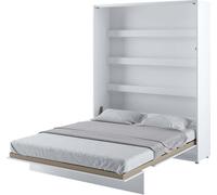 Cama abatible con armario, modelo BC-12 de BED CONCEPT, vertical, 160x200, color blanco mate. Cama abatible de pared, armario abatible, armario con cama abatible integrada, cama funcional que incluye