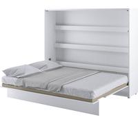 Cama abatible con armario, modelo BC-14, horizontal, 160x200, color blanco mate. Cama abatible de pared, armario abatible, armario con cama abatible integrada, cama funcional que incluye somier