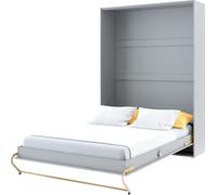 Cama abatible de pared, modelo CONCEPT PRO CP-01, vertical, 140x200, color gris mate. Cama abatible de pared, armario abatible, armario con cama abatible integrada, cama multifuncional