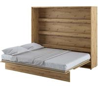 Cama abatible tipo armario, modelo BC-14 Horizontal, 160x200, ARTISAN EICHE. Cama abatible de pared, armario abatible, armario con cama abatible integrada, cama funcional que incluye somier