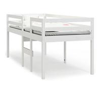 Cama Alta Blanca Madera Maciza Pino 80x200 Cm Vidaxl