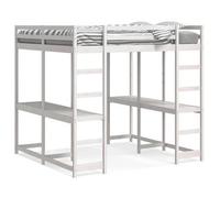 Cama Alta Con Escritorio Y Escalera Madera Blanca 160x200 Cm Vidaxl