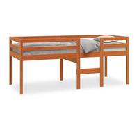 Cama Alta Madera Maciza De Pino Marrón Cera 90x200 Cm Vidaxl