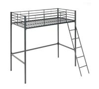 Cama alta neru, negro , 199 x 96,5 x 185,5 cm, cama alta metálica 199 cm