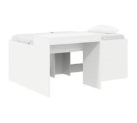 Cama alta con escritorio para niños, color blanco, 80 x 160 cm