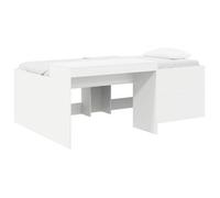 Cama alta con escritorio para niños, color blanco, 90 x 200 cm