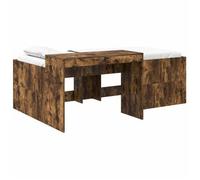 Cama alta con escritorio para niños, color roble ahumado, marca vidaXL