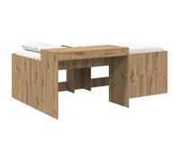 Cama alta con escritorio para niños, estilo "Artisan Oak", 80 x 200 cm