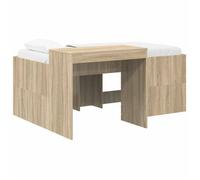 Cama alta con escritorio para niños, color Sonoma, 80 x 160 cm. (Marca: vidaXL)