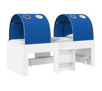 vidaXL Cama alta para niños con túnel 3 uds. 90 x 200 cm Multicolor Blanco y azul
