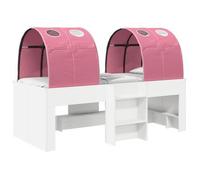 vidaXL Cama alta para niños con túnel 3 uds. Blanco y Rosa