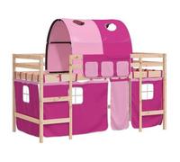 Cama Alta Para Niños Con Túnel Madera Pino Rosa 80x200 Cm Vidaxl